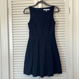 cupcakes and cashmere blue eyelet lace dress navy 4 sleeveless